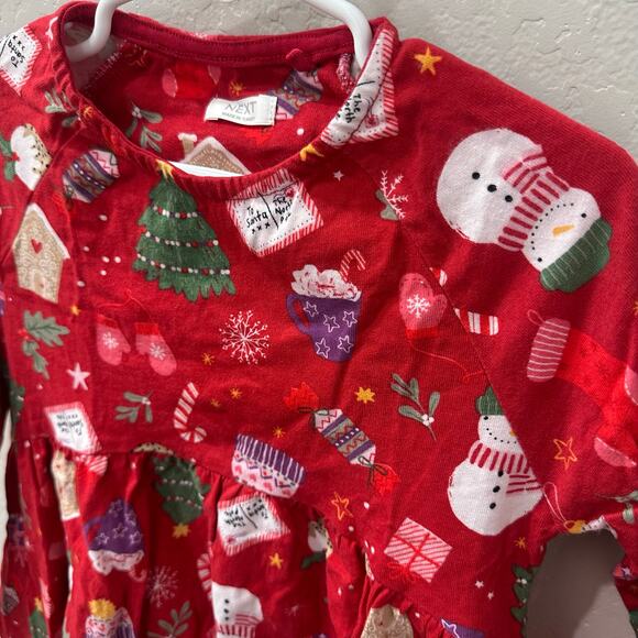 Next Red Christmas Long Sleeve Dress - Picture 2 of 6